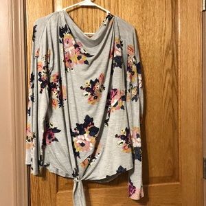 Floral cowl neck shirt